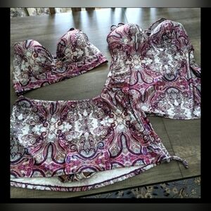Cacique Swimwear with Purple and Pink Paisley